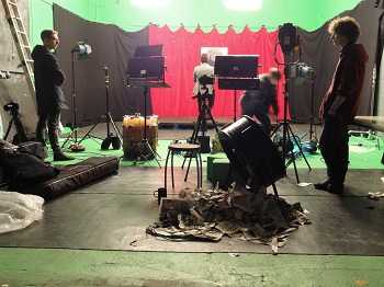 Dollface filming set